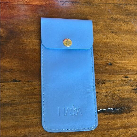 Pen blue  Leather Case NAYA new - Picture 1 of 4
